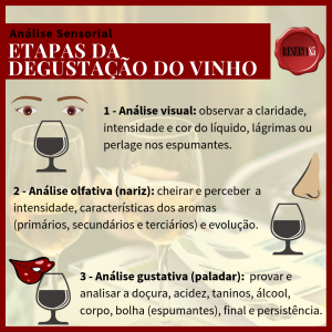 Análise Sensorial - 3 Etapas da degustação do vinho