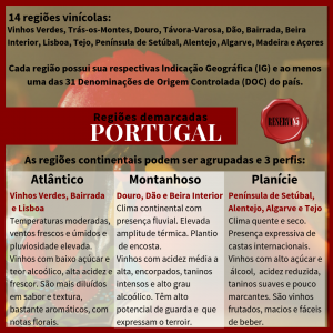 Terroir e características dos vinhos das regiões demarcadas de Portugal - infográfico