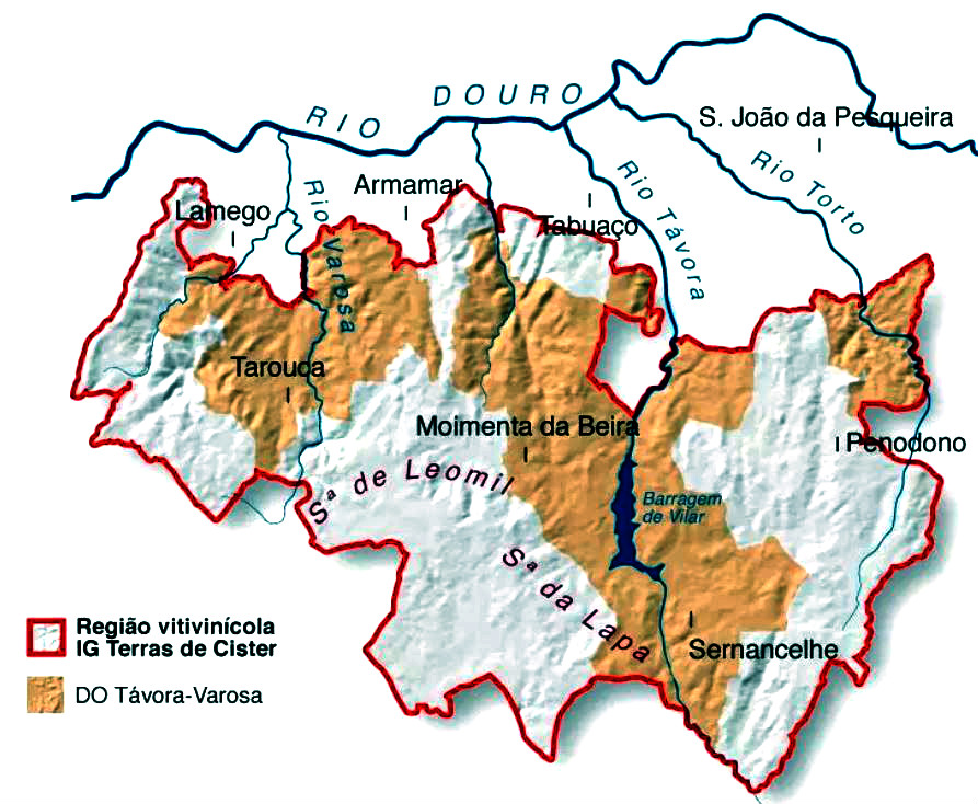 Mapa Távora-Varosa - região demarcada Portugal