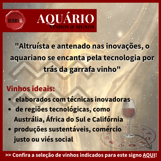 infográfico vinho certo para signo de aquário