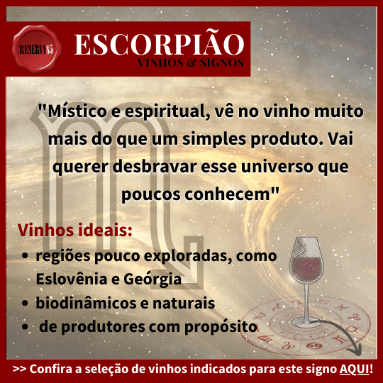 infográfico vinho certo para signo de escorpião