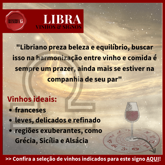 infográfico vinho certo para signo de Libra